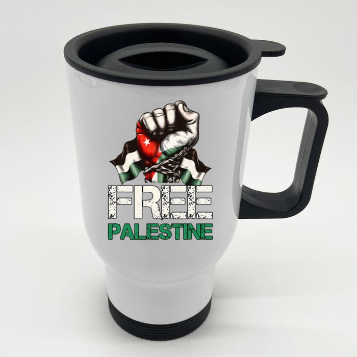 Palestine Flag Free Palestine Save Gaza Strip Front & Back Stainless Steel Travel Mug