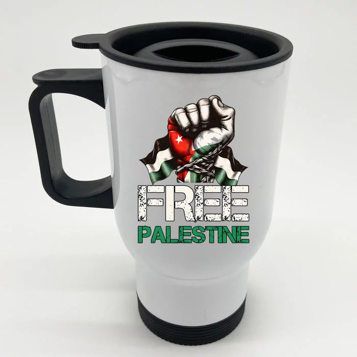 Palestine Flag Free Palestine Save Gaza Strip Front & Back Stainless Steel Travel Mug