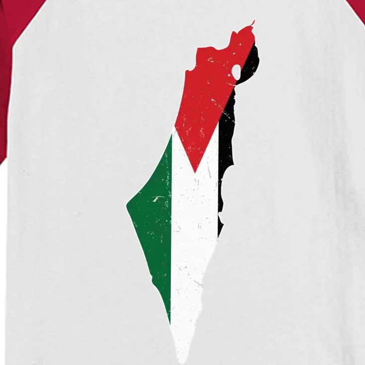 Palestine Flag Free Palestine Gift Kids Colorblock Raglan Jersey