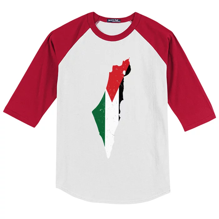 Palestine Flag Free Palestine Gift Kids Colorblock Raglan Jersey