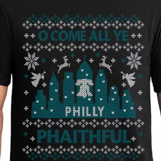 Philly Faithful Funny Philadelphia Philly Fan Ugly Christmas Pajama Set