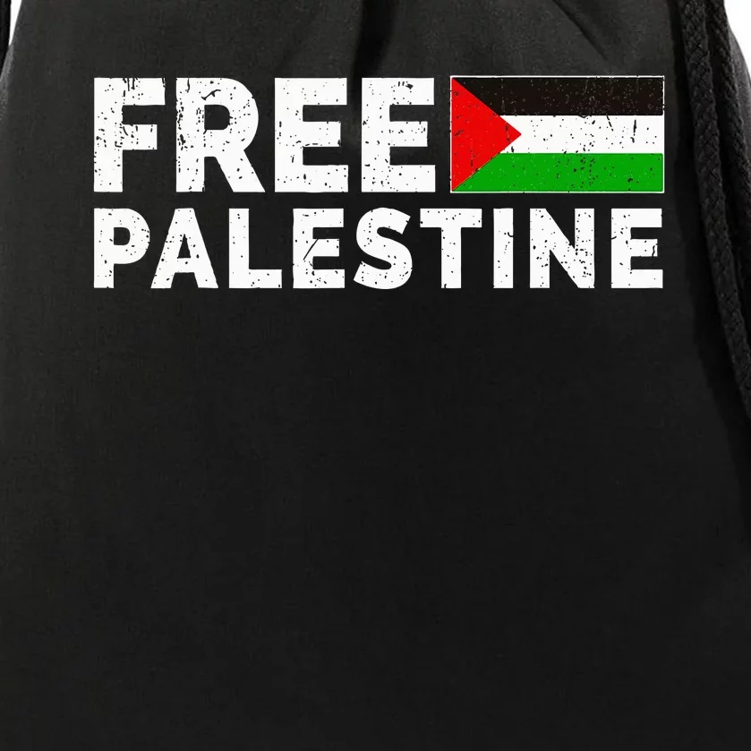 Palestine Flag Free Gaza Drawstring Bag