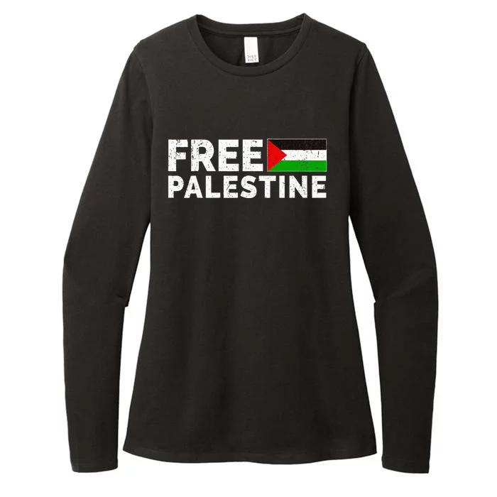 Palestine Flag Free Gaza Womens CVC Long Sleeve Shirt