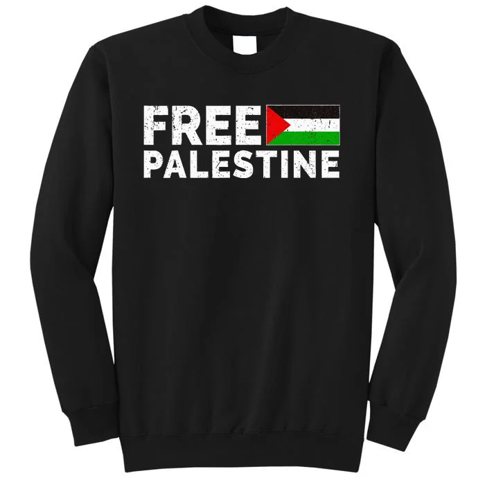 Palestine Flag Free Gaza Tall Sweatshirt