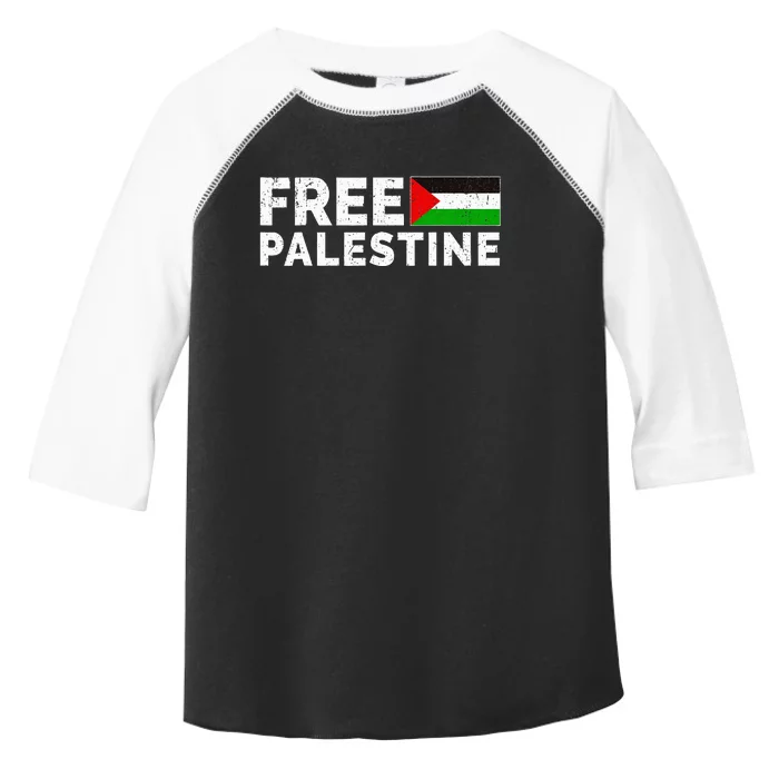 Palestine Flag Free Gaza Toddler Fine Jersey T-Shirt