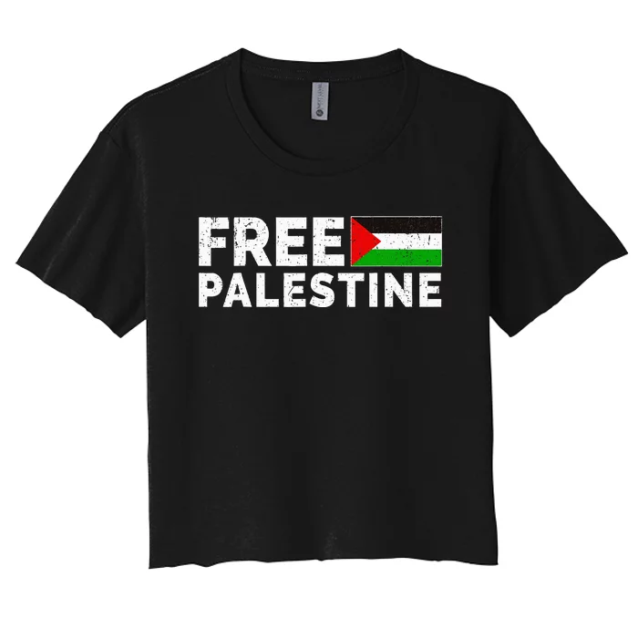 Palestine Flag Free Gaza Women's Crop Top Tee