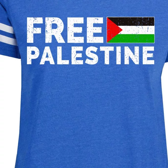 Palestine Flag Free Gaza Enza Ladies Jersey Football T-Shirt