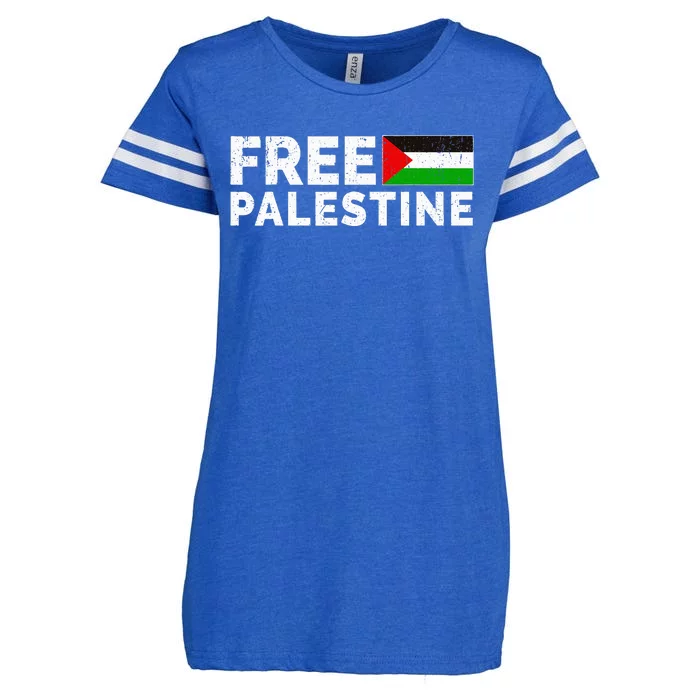 Palestine Flag Free Gaza Enza Ladies Jersey Football T-Shirt