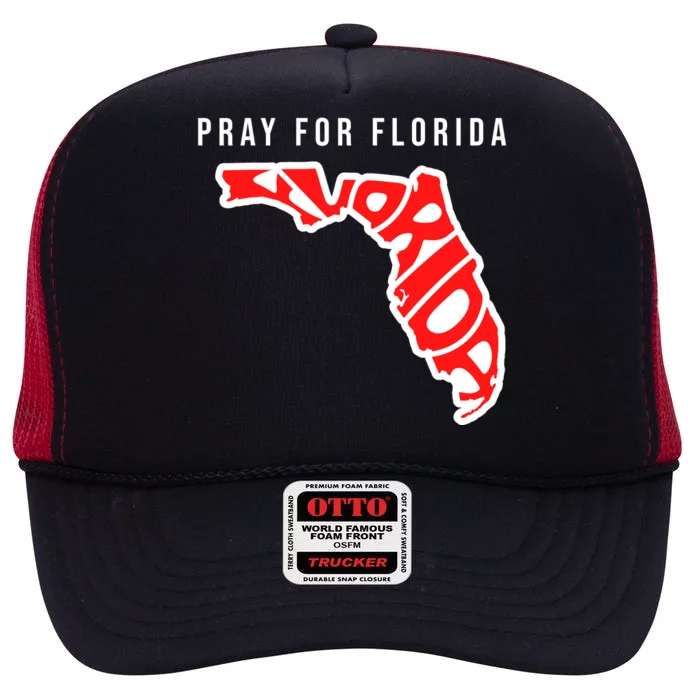 Pray For Florida Hurricane IAN Survivor High Crown Mesh Trucker Hat