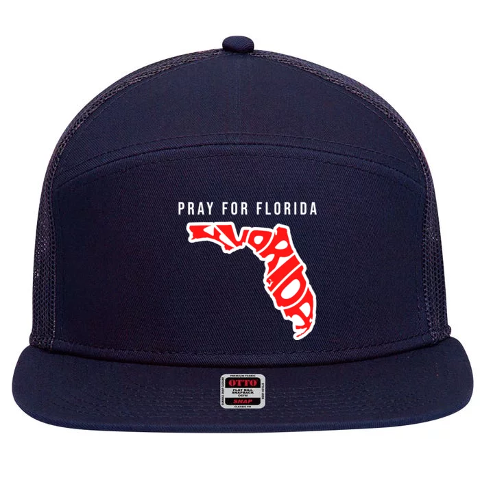 Pray For Florida Hurricane IAN Survivor 7 Panel Mesh Trucker Snapback Hat