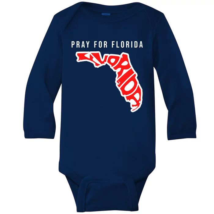 Pray For Florida Hurricane IAN Survivor Baby Long Sleeve Bodysuit