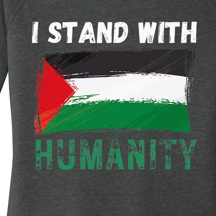 Palestine Flag Free Gaza I Stand With Free Palestine Gaza Women's Perfect Tri Tunic Long Sleeve Shirt