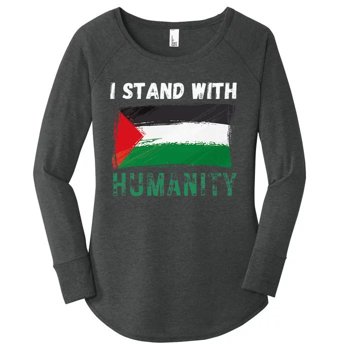 Palestine Flag Free Gaza I Stand With Free Palestine Gaza Women's Perfect Tri Tunic Long Sleeve Shirt