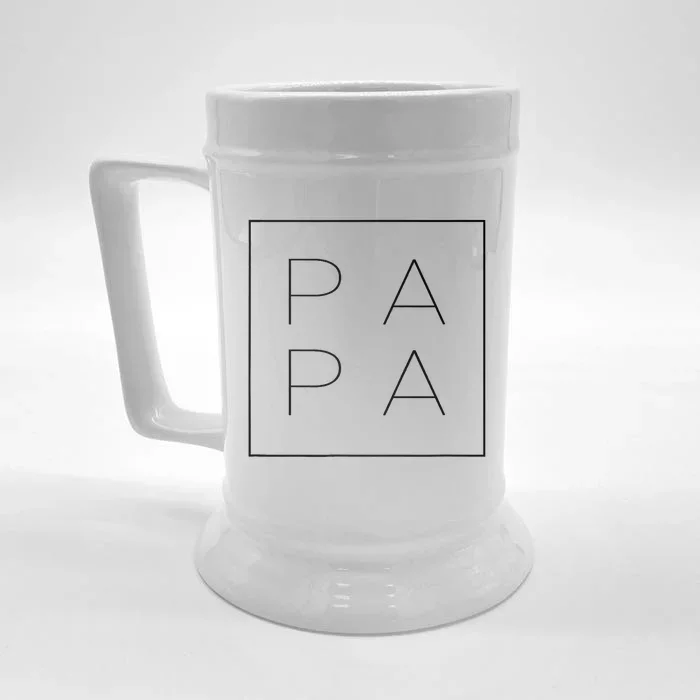 PAPA Funny Fathers Day Present For Dad, Papa, Grandpa, Dada TShirt Front & Back Beer Stein