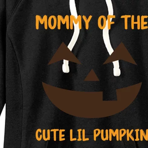 Pumpkin Face Funny Mommy Of The Cute Lil Pumpkin Halloween Meaningful Gift Women's Fleece Hoodie