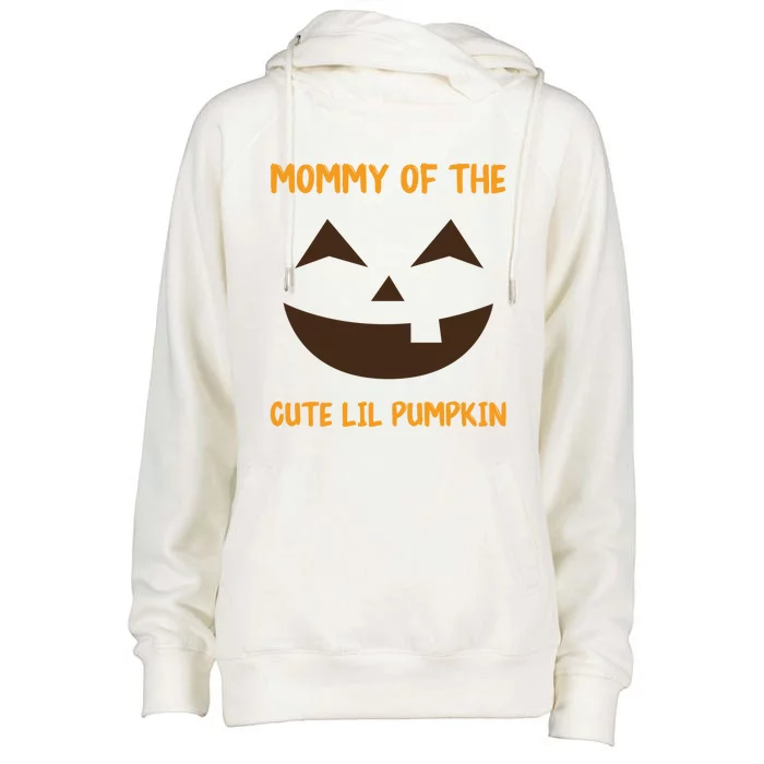 Pumpkin Face Funny Mommy Of The Cute Lil Pumpkin Halloween Meaningful Gift Womens Funnel Neck Pullover Hood