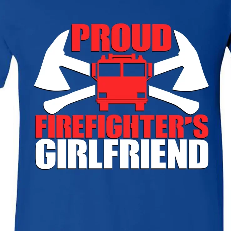 Proud Firefighters Friend Novelty Firefighter Gift V-Neck T-Shirt