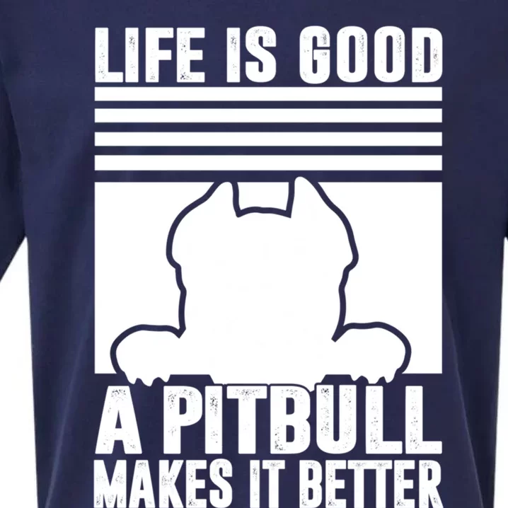 Pitbull Funny Gift Dog Dad Dog Mom Pitbull Gift Sueded Cloud Jersey T-Shirt