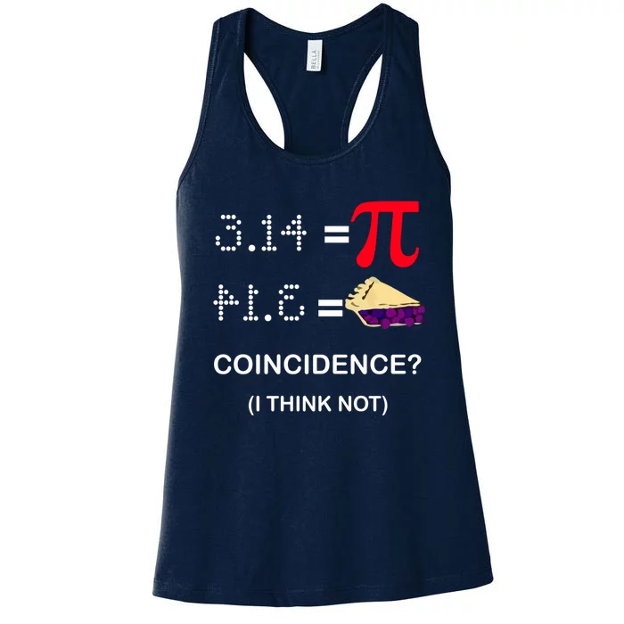 Pi Funny Gift 3 14 = Pie Coincidence ? I Think Not Happy Pi Day Gift Women's Racerback Tank