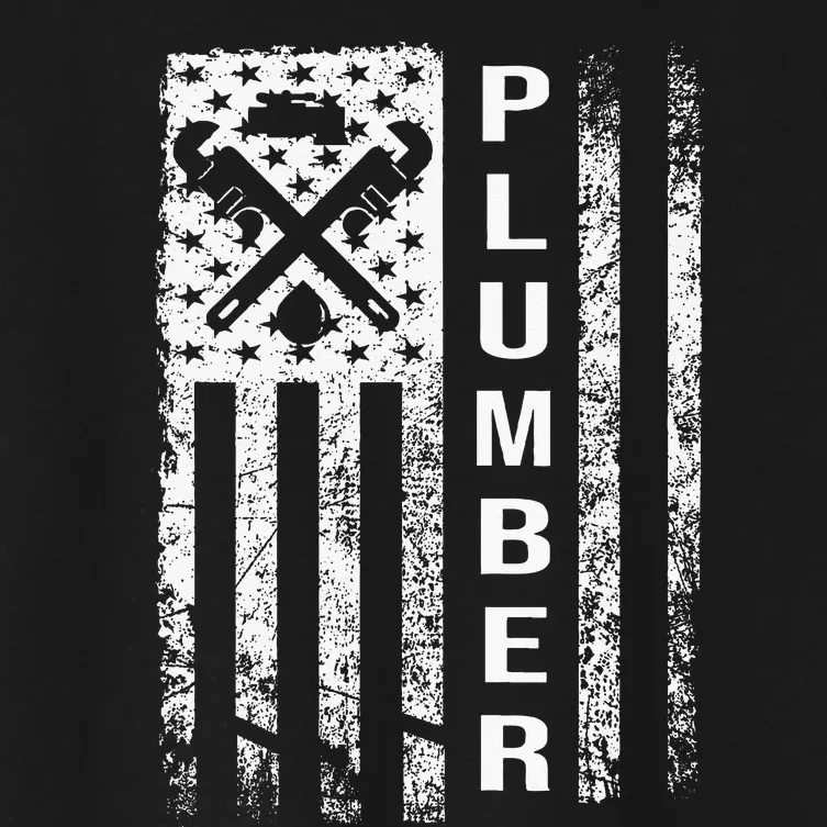 Plumber Flag Gifts For Plumbers Funny Plumbing Outfit Women's Crop Top Tee