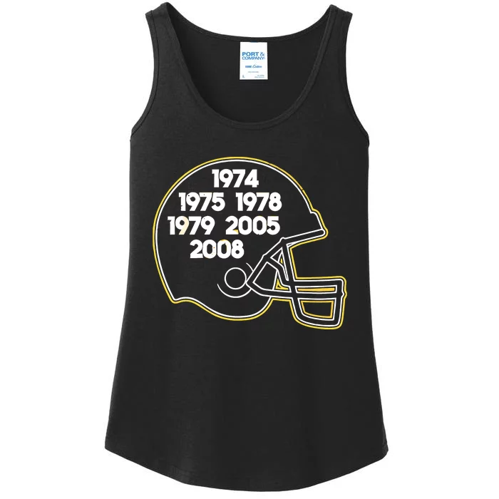 Pittsburgh Football Glory Years Helmet Ladies Essential Tank