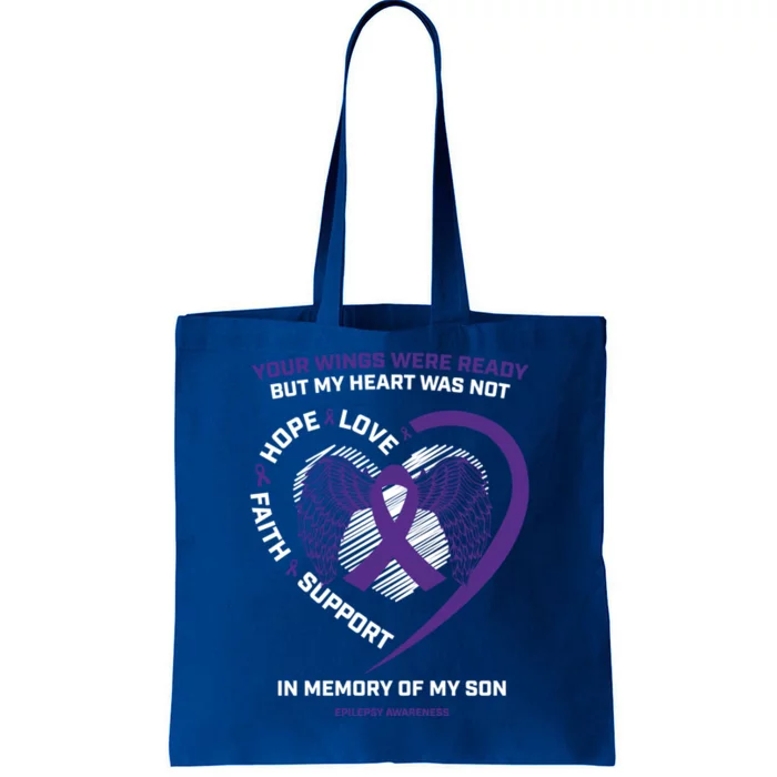 Products Funny Gift In Memory Of My Son Purple Epilepsy Awareness Funny Gift Tote Bag