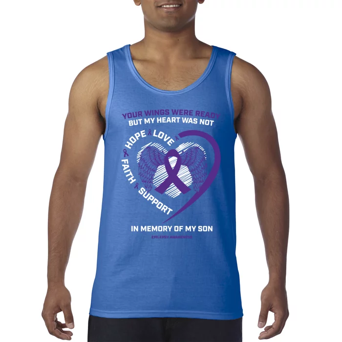 Products Funny Gift In Memory Of My Son Purple Epilepsy Awareness Funny Gift Tank Top