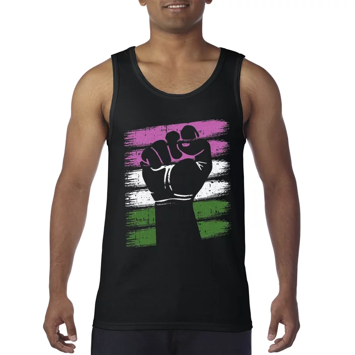 Power Fist Genderqueer Pride Social Justice Equality LGBTQ Tank Top