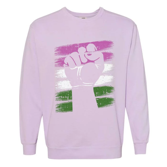 Power Fist Genderqueer Pride Social Justice Equality LGBTQ Garment-Dyed Sweatshirt