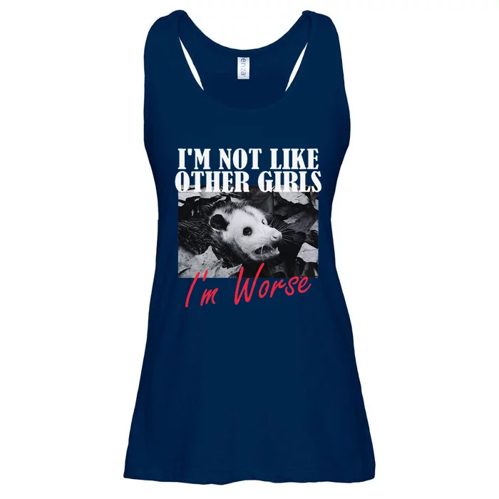 Possum Funny Graphicn Im Not Like Other Im Worse Ladies Essential Flowy Tank