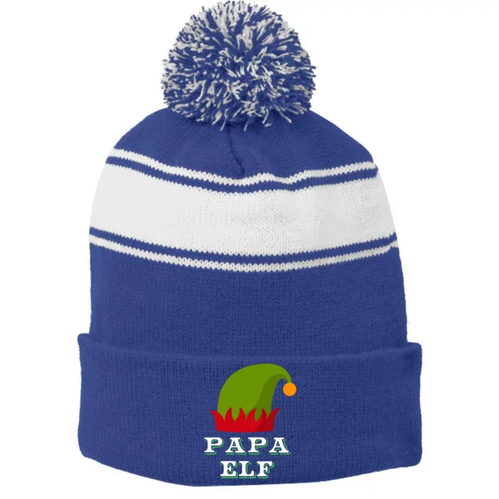 Papa Funny Graphic Design For Dads Gift Stripe Pom Pom Beanie