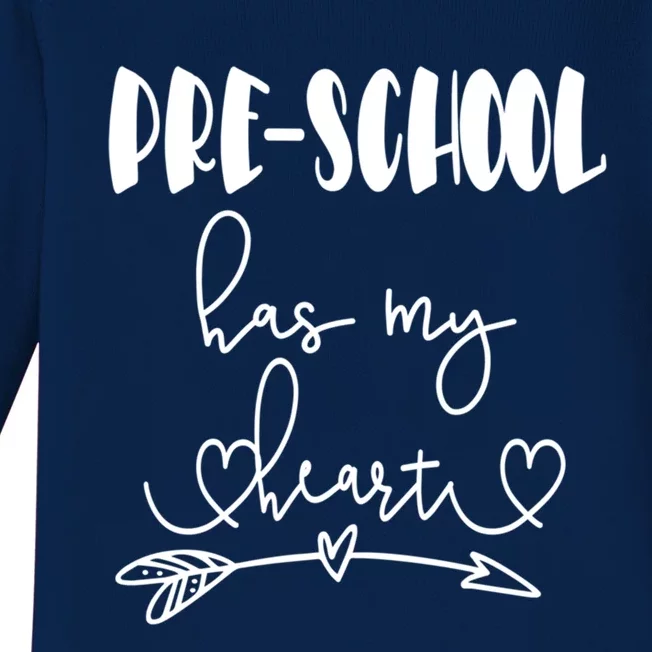 Pregreat Funny Giftchool Valentine's Day Teacher Student Has My Heart Gift Baby Long Sleeve Bodysuit