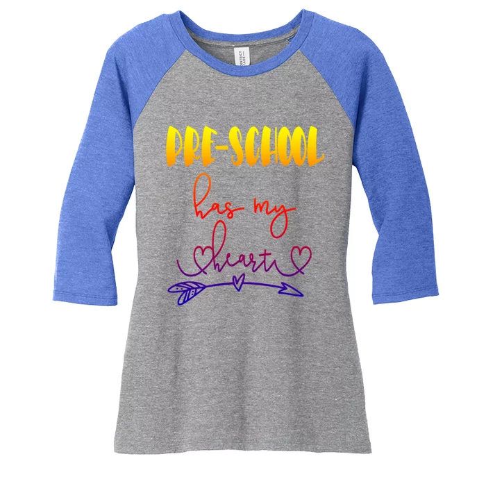 Premeaningful Funny Giftchool Valentine's Day Teacher Student Has My Heart Meani Women's Tri-Blend 3/4-Sleeve Raglan Shirt