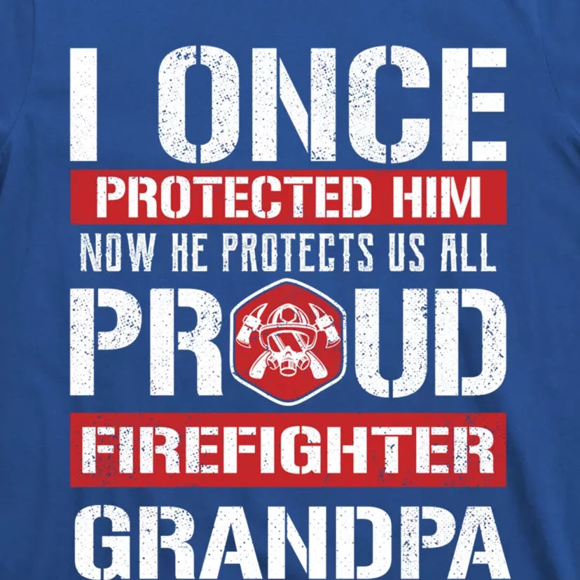 Proud Firefighter Grandpa Love Firefighter Grandson Cute Gift T-Shirt