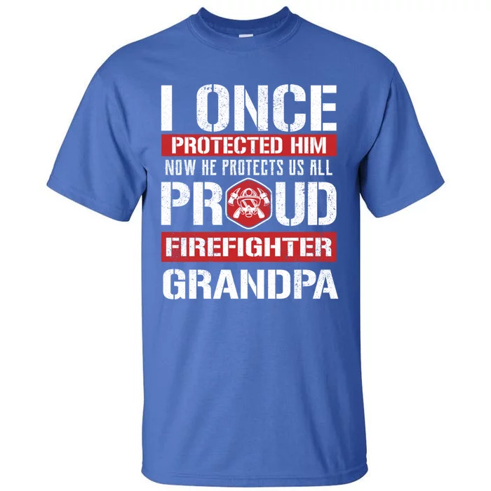 Proud Firefighter Grandpa Love Firefighter Grandson Cute Gift Tall T-Shirt