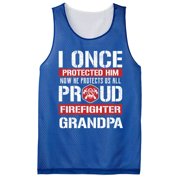 Proud Firefighter Grandpa Love Firefighter Grandson Cute Gift Mesh Reversible Basketball Jersey Tank