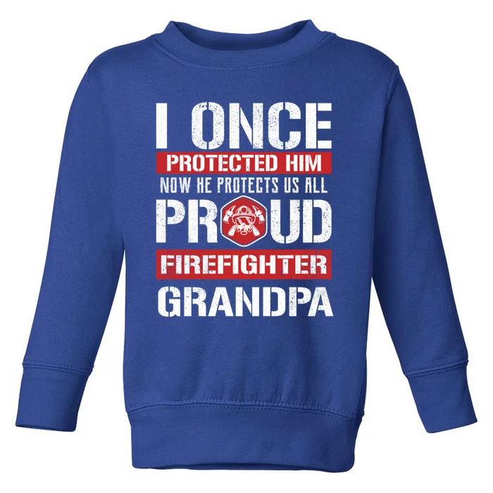 Proud Firefighter Grandpa Love Firefighter Grandson Cute Gift Toddler Sweatshirt