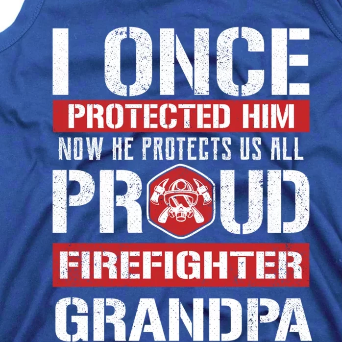 Proud Firefighter Grandpa Love Firefighter Grandson Cute Gift Tank Top