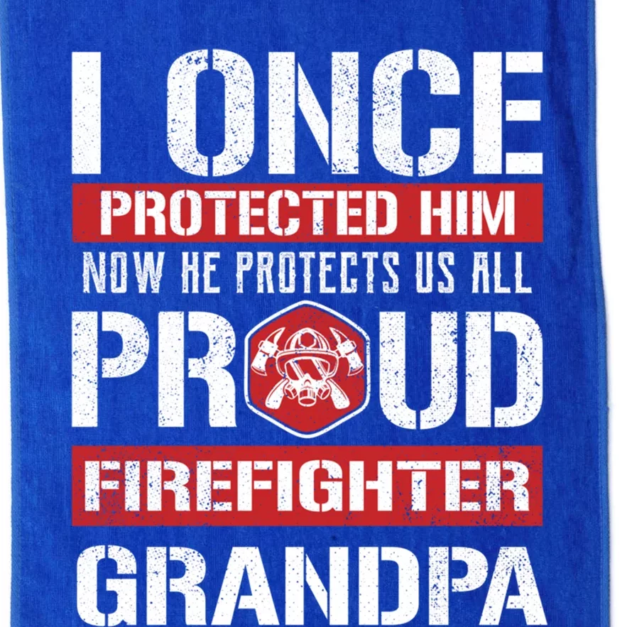 Proud Firefighter Grandpa Love Firefighter Grandson Cute Gift Platinum Collection Golf Towel