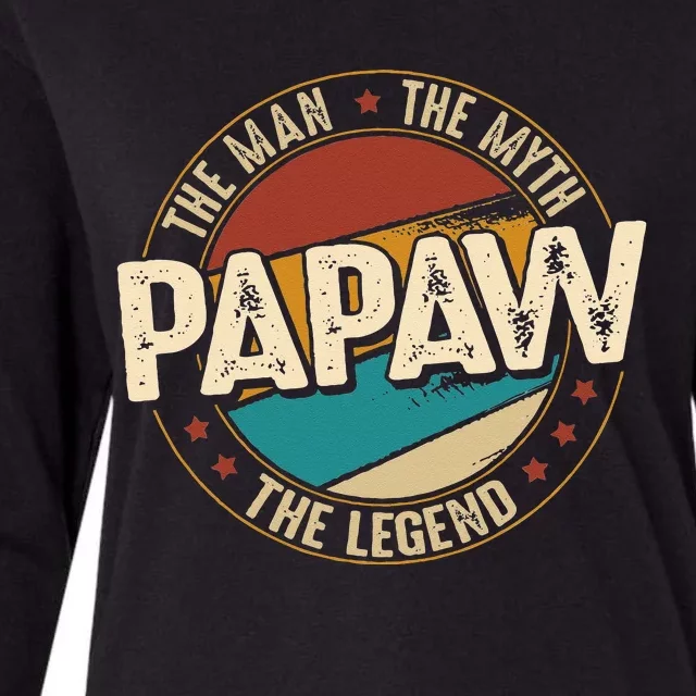 Papaw From Grandchildren Papaw The Myth The Legend Womens Cotton Relaxed Long Sleeve T-Shirt