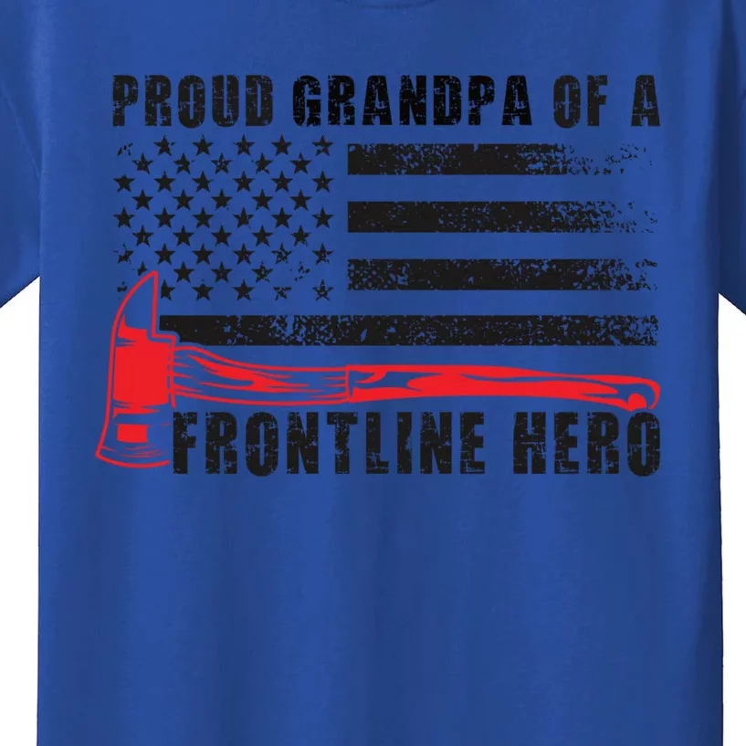 Proud Firefighter Grandpa Of A Hero Fire Grandpa Gift Kids T-Shirt