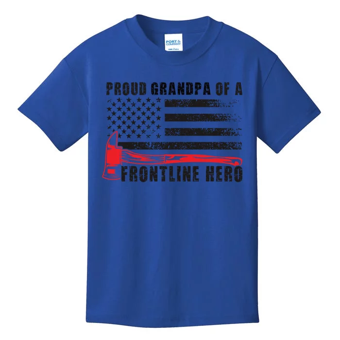 Proud Firefighter Grandpa Of A Hero Fire Grandpa Gift Kids T-Shirt