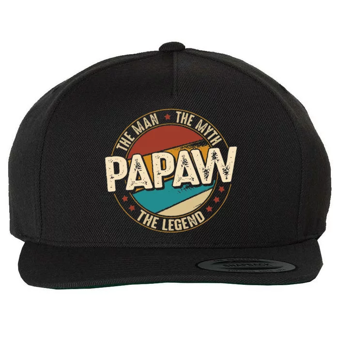 Papaw From Grandchildren Papaw The Myth The Legend Wool Snapback Cap