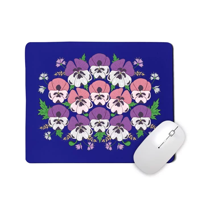 Pansy Flowers Gift Cute Floral Vintage Pansy Lovers Gift Mousepad