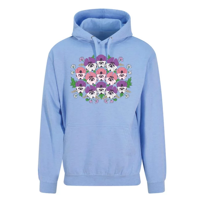 Pansy Flowers Gift Cute Floral Vintage Pansy Lovers Gift Unisex Surf Hoodie