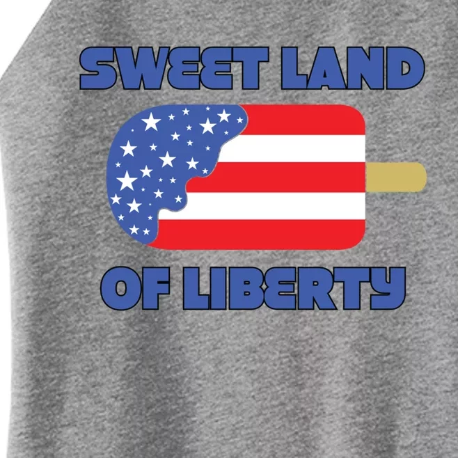 Patriotic Funny Gift Sweet Land Liberty Funny Gift Usa Funny Gift Graphic Funny Women’s Perfect Tri Rocker Tank