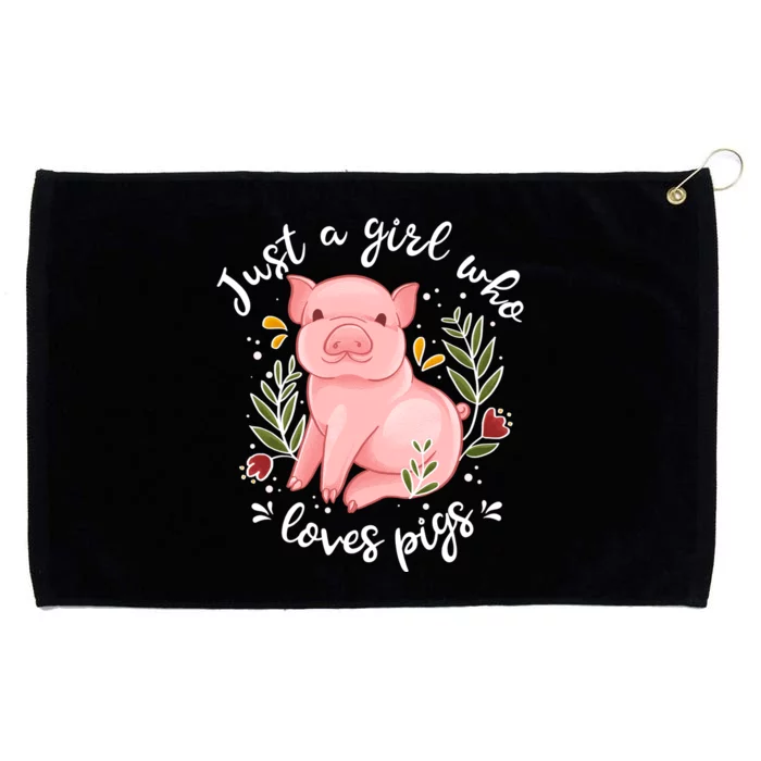 Pig Funny Gift Just Girl Who Loves Pigs Pig Lovers Gift Grommeted Golf Towel