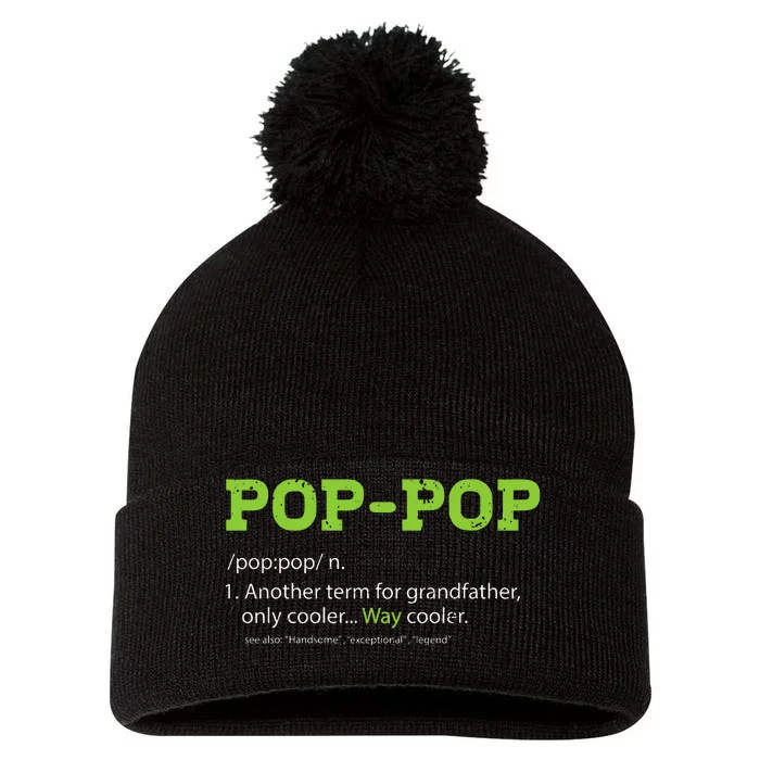 Pops For Grandpa Pop Pop Definition Cool Dad Gift Pom Pom 12in Knit Beanie