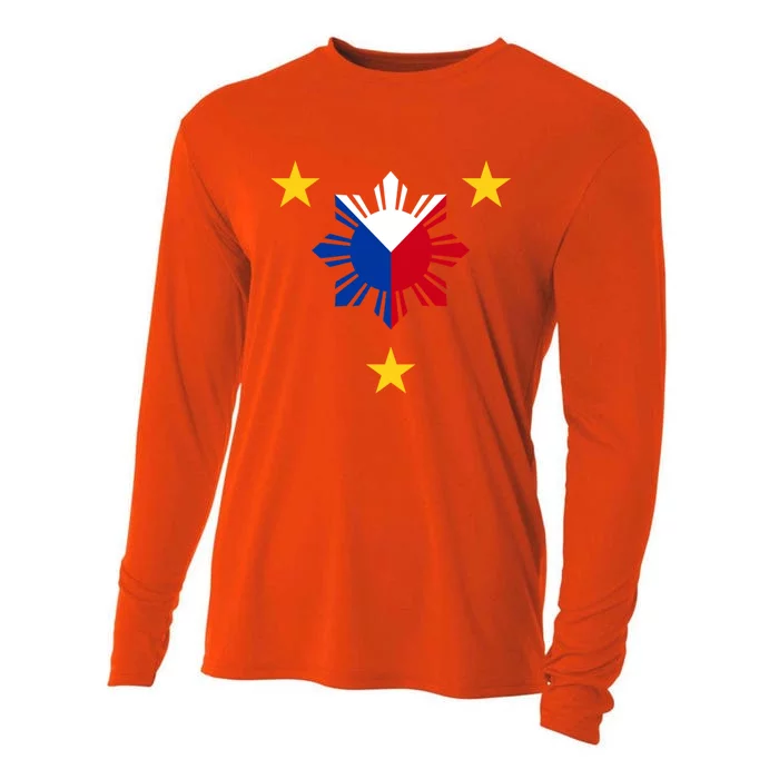 Philippine Flag Gift Philippines Sun And Star Funny Gift Cooling Performance Long Sleeve Crew