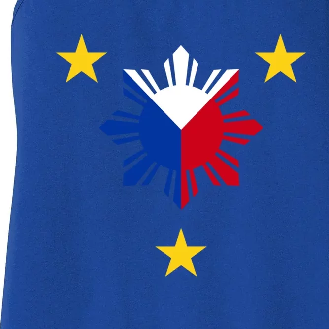 Philippine Flag Gift Philippines Sun And Star Funny Gift Women's Racerback Tank